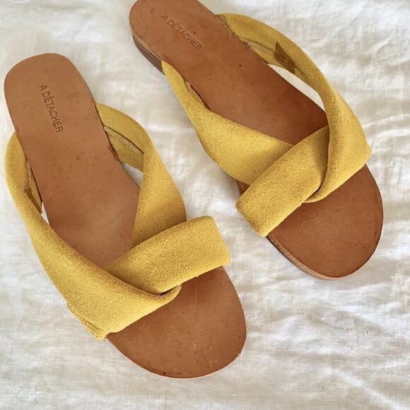 A Detacher Citron Suede Sandals - Picture 2 of 8